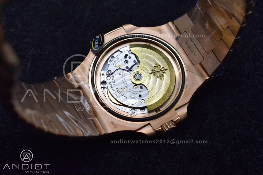 Affordable Nautilus 5711 1R RG 3KF 1:1 Best Edition Brown Textured Dial on RG Bracelet A324 Super Clone V 370