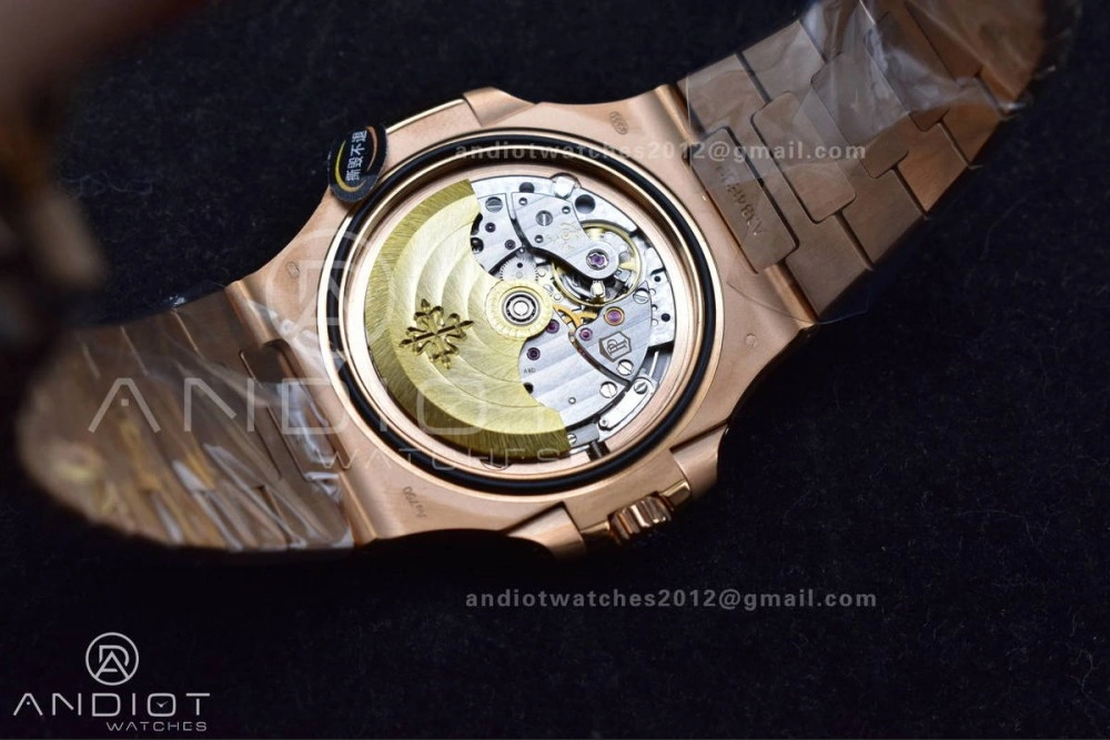 Affordable Nautilus 5711 1R RG 3KF 1:1 Best Edition Brown Textured Dial on RG Bracelet A324 Super Clone V 370
