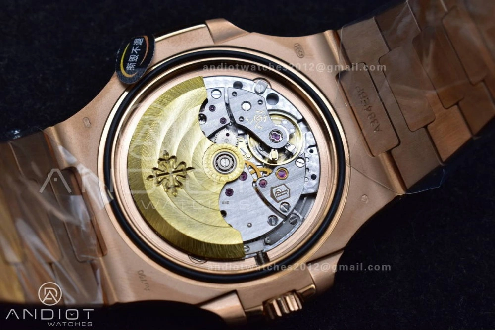 Affordable Nautilus 5711 1R RG 3KF 1:1 Best Edition Brown Textured Dial on RG Bracelet A324 Super Clone V 370