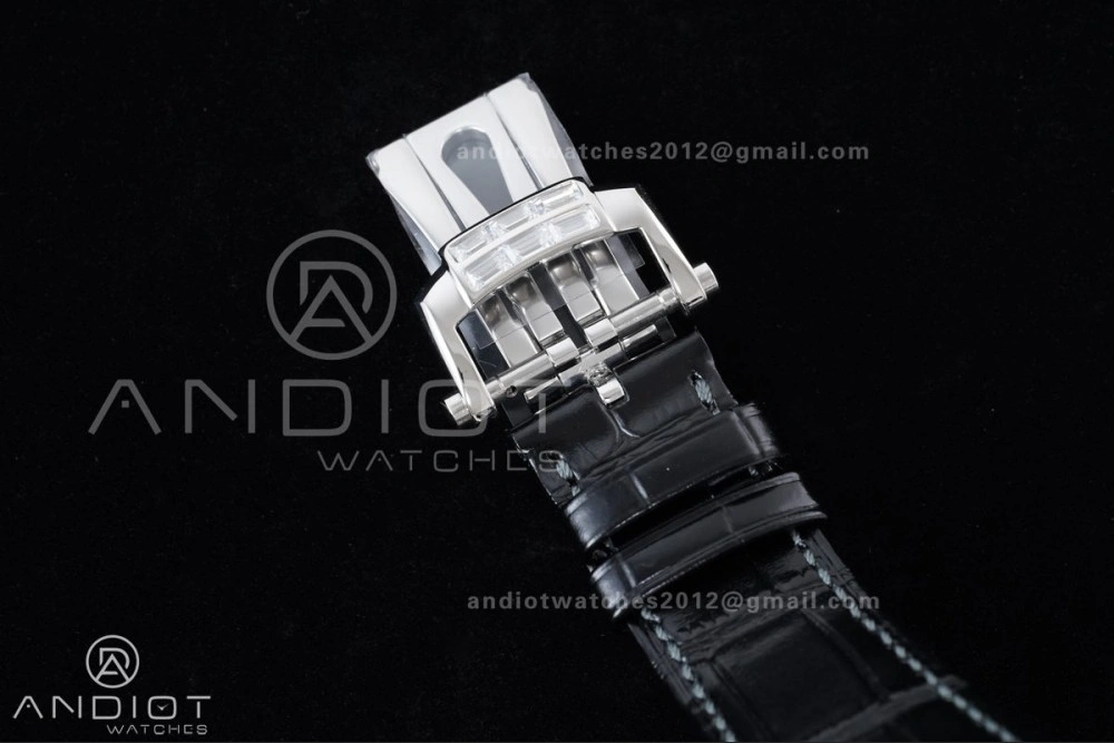 Nautilus 5712 Full Diamonds SS PPF 1:1 Best Edition Blue Dial on Black Leather Strap A240 Super Clone V Durable 378