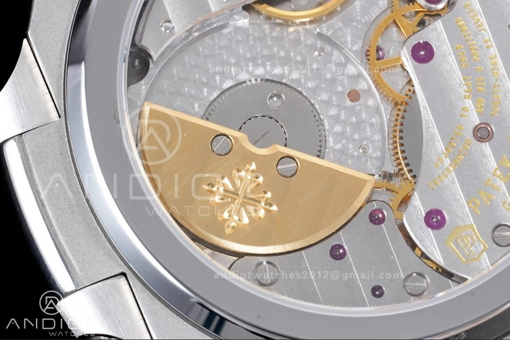 Nautilus 5712 Full Diamonds SS PPF 1:1 Best Edition Gray Dial on Black Leather Strap A240 Super Clone V EasyCare 361