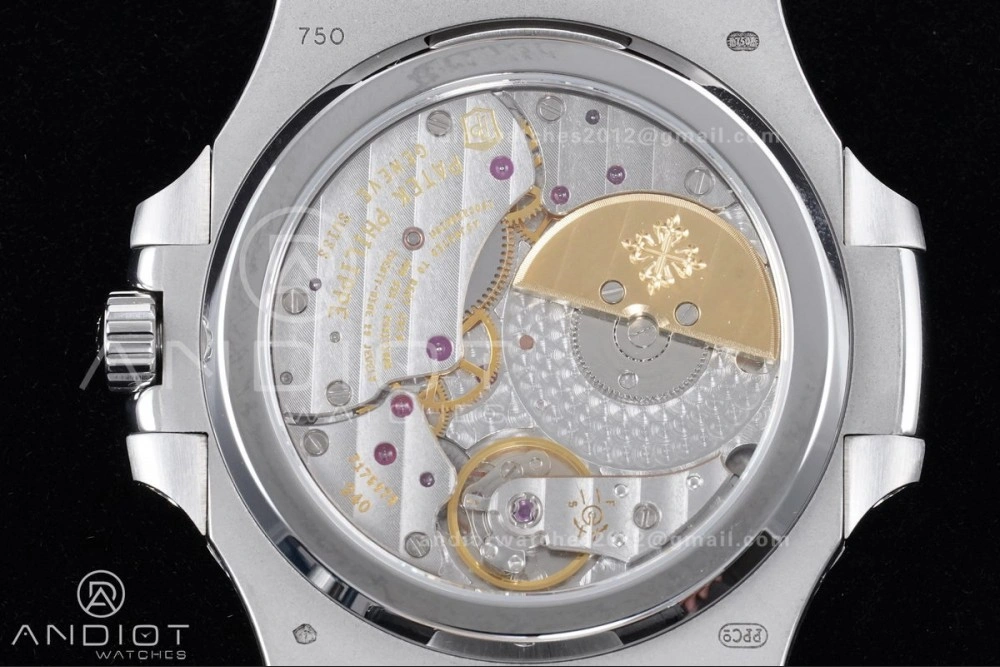 Nautilus 5712 Full Diamonds SS PPF 1:1 Best Edition Gray Dial on Black Leather Strap A240 Super Clone V EasyCare 361