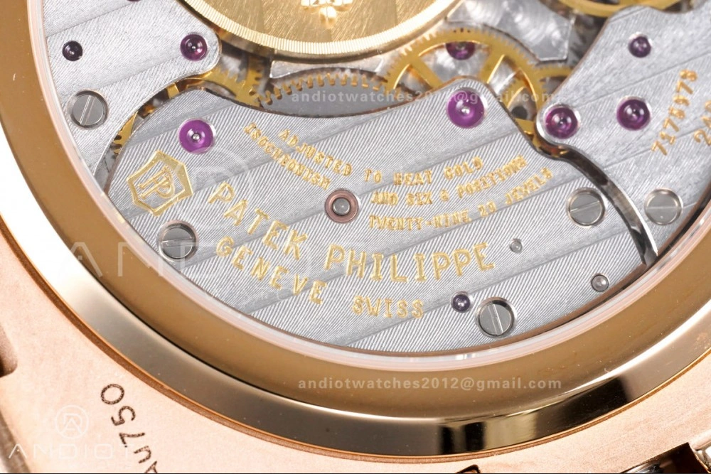 Breathable Nautilus 5712 RG PPF 1:1 Best Edition Brown Dial on RG Bracelet A240 Super Clone V 368