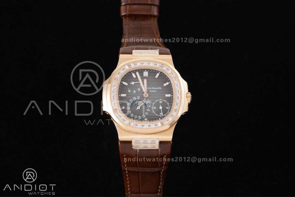 UrbanStyle Nautilus 5712 RG PPF 1:1 Best Edition Gray Dial on Brown Leather Strap A240 Super Clone V 369