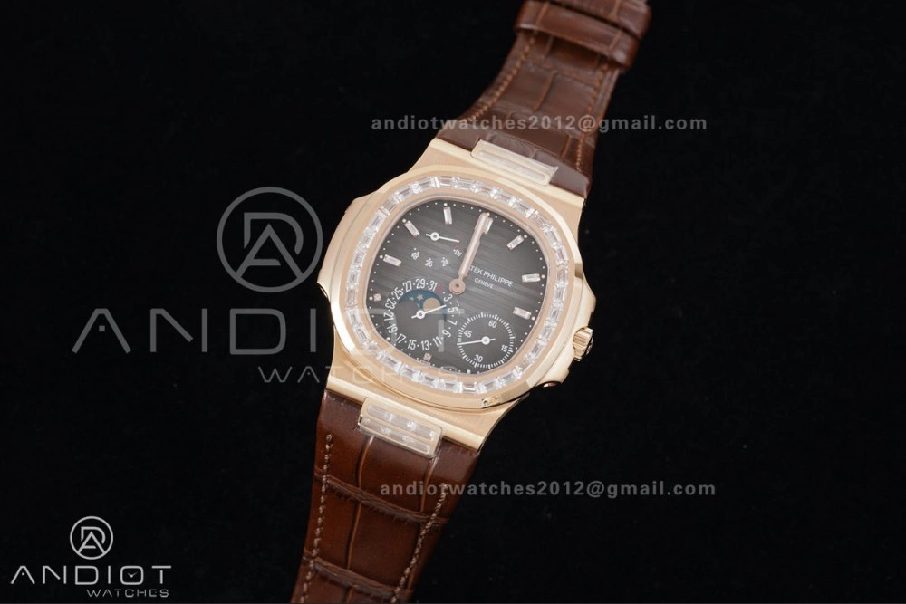 UrbanStyle Nautilus 5712 RG PPF 1:1 Best Edition Gray Dial on Brown Leather Strap A240 Super Clone V 369