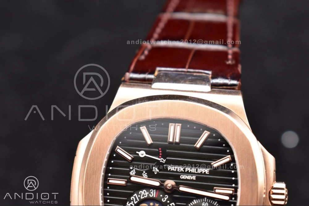 Nautilus 5712 SS RG GRF Best Edition Gray Dial on Brown Croco Strap A23J Durable 912
