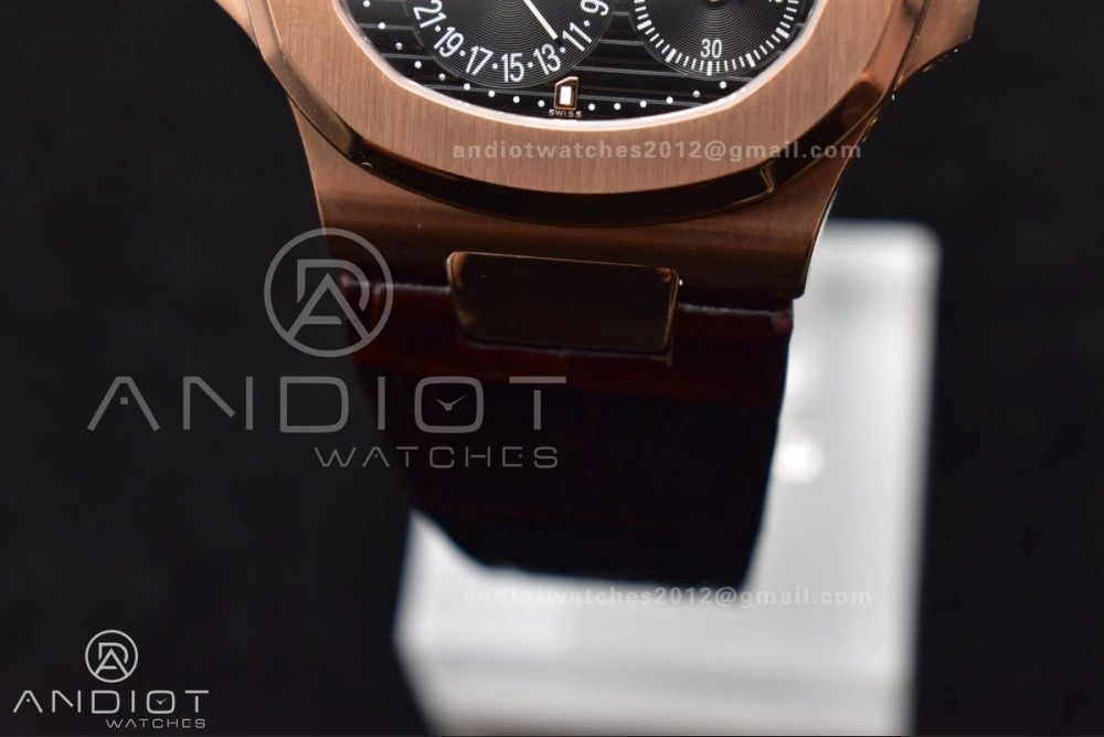 Nautilus 5712 SS RG GRF Best Edition Gray Dial on Brown Croco Strap A23J Durable 912