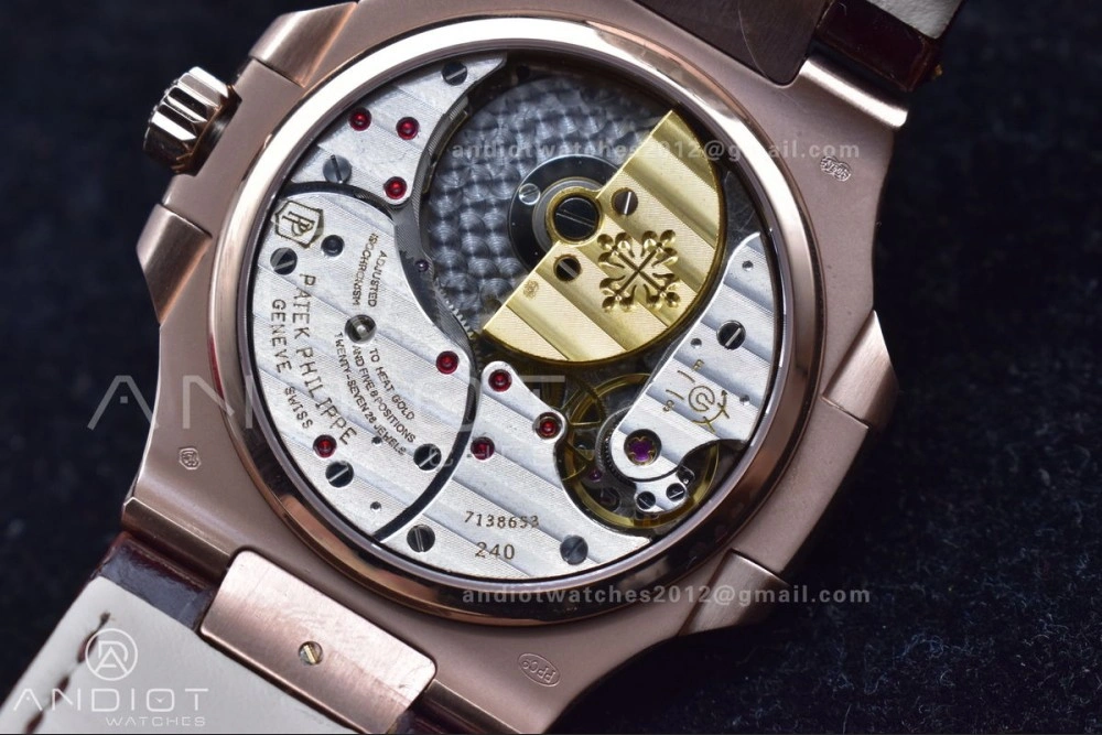 Nautilus 5712 SS RG GRF Best Edition Gray Dial on Brown Croco Strap A23J Durable 912