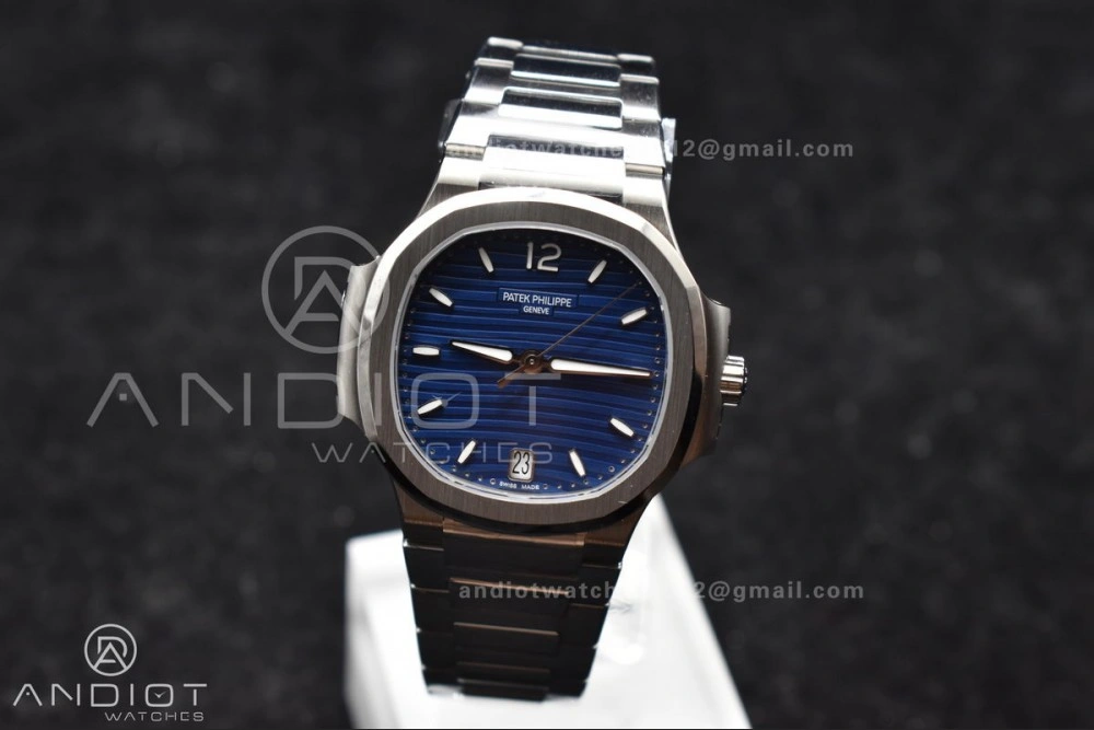 Trendsetting Nautilus 7118 3KF 1:1 Best Edition Blue Textured Dial on SS Bracelet A324 Super Clone V 362