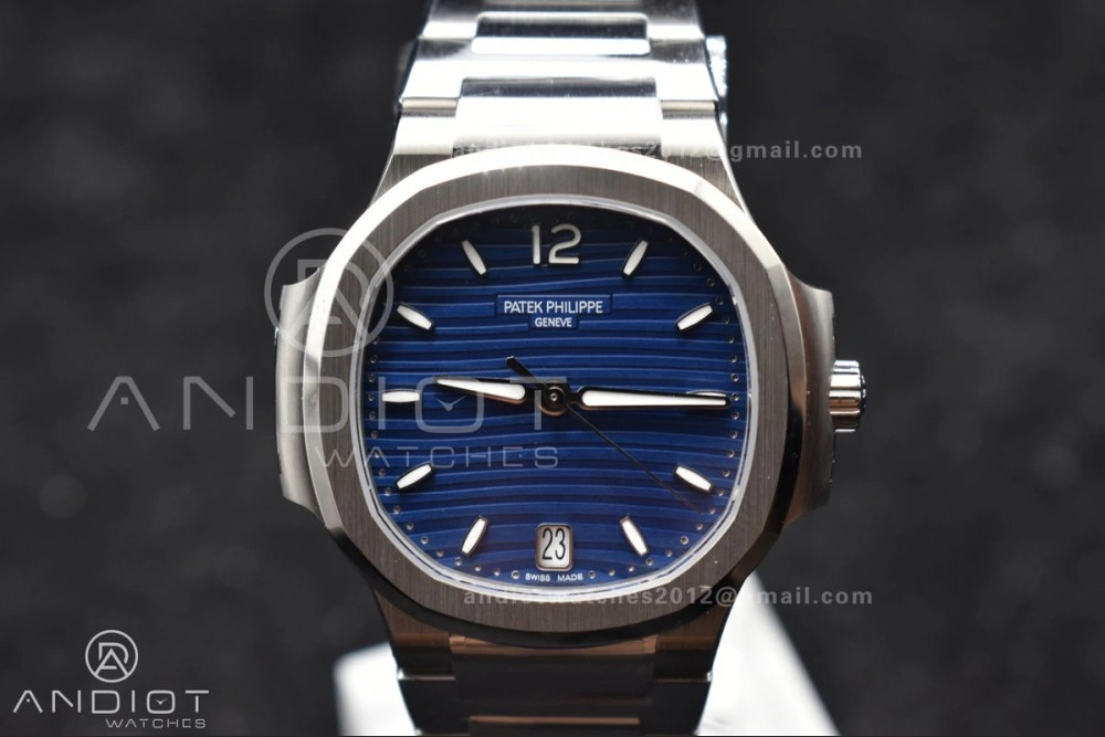 Trendsetting Nautilus 7118 3KF 1:1 Best Edition Blue Textured Dial on SS Bracelet A324 Super Clone V 362