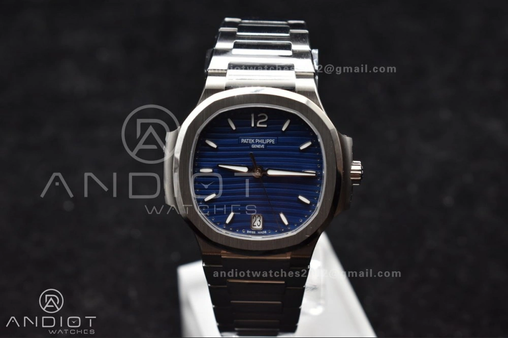 Trendsetting Nautilus 7118 3KF 1:1 Best Edition Blue Textured Dial on SS Bracelet A324 Super Clone V 362