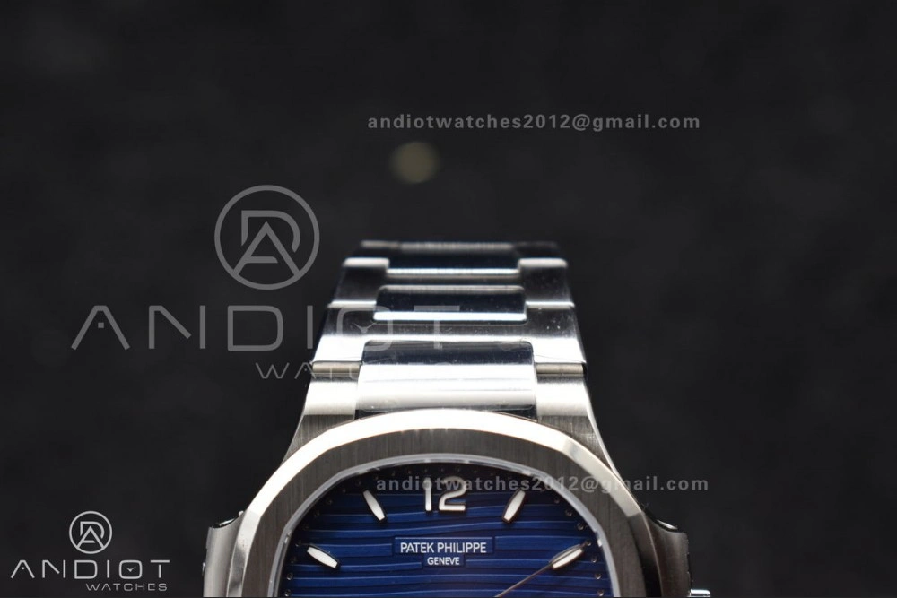 Trendsetting Nautilus 7118 3KF 1:1 Best Edition Blue Textured Dial on SS Bracelet A324 Super Clone V 362