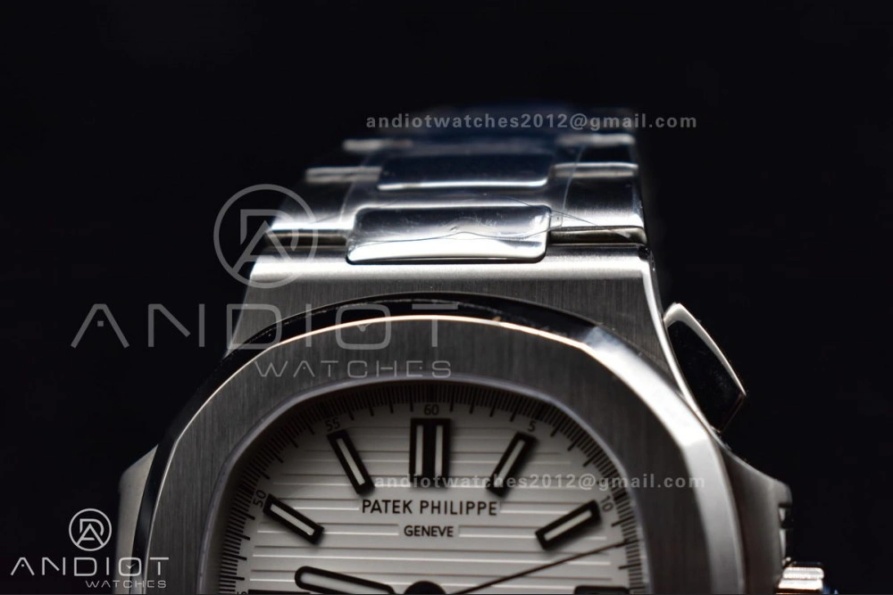 Soft Nautilus Chrono Date 5980 SS SS Wht Stk PPF A7750 Mod 435