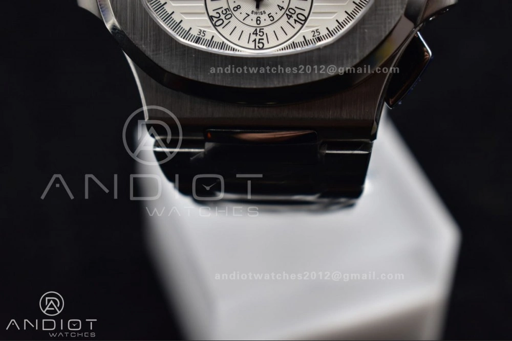 Soft Nautilus Chrono Date 5980 SS SS Wht Stk PPF A7750 Mod 435