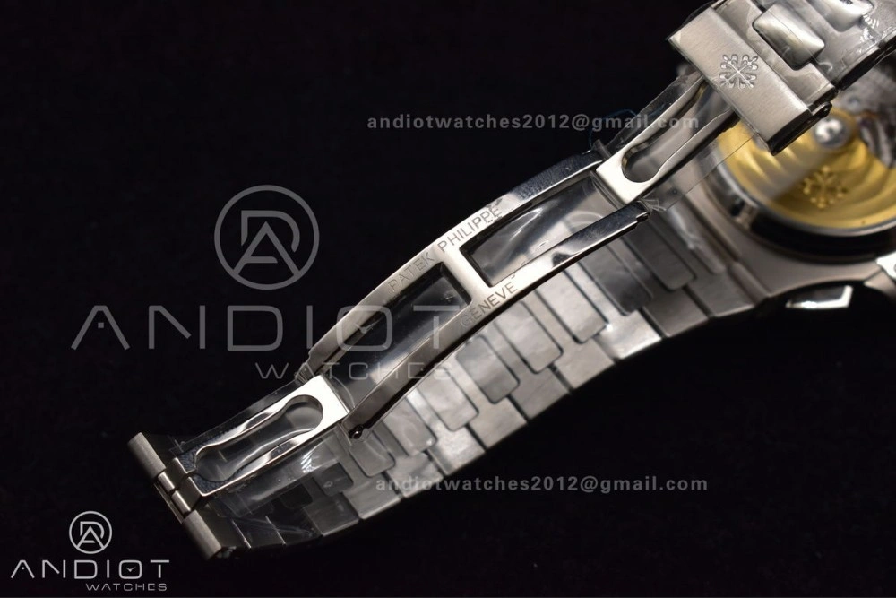 Soft Nautilus Chrono Date 5980 SS SS Wht Stk PPF A7750 Mod 435