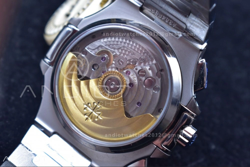Soft Nautilus Chrono Date 5980 SS SS Wht Stk PPF A7750 Mod 435