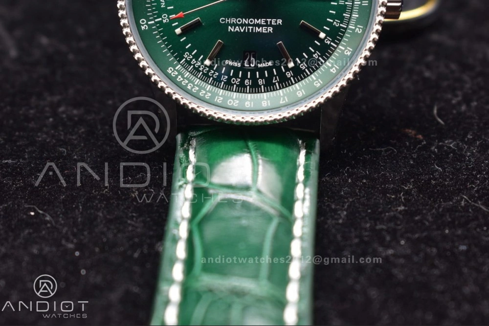 Packable Navitimer  41mm TF 1:1 Best Edition Green Dial on Leather A 179