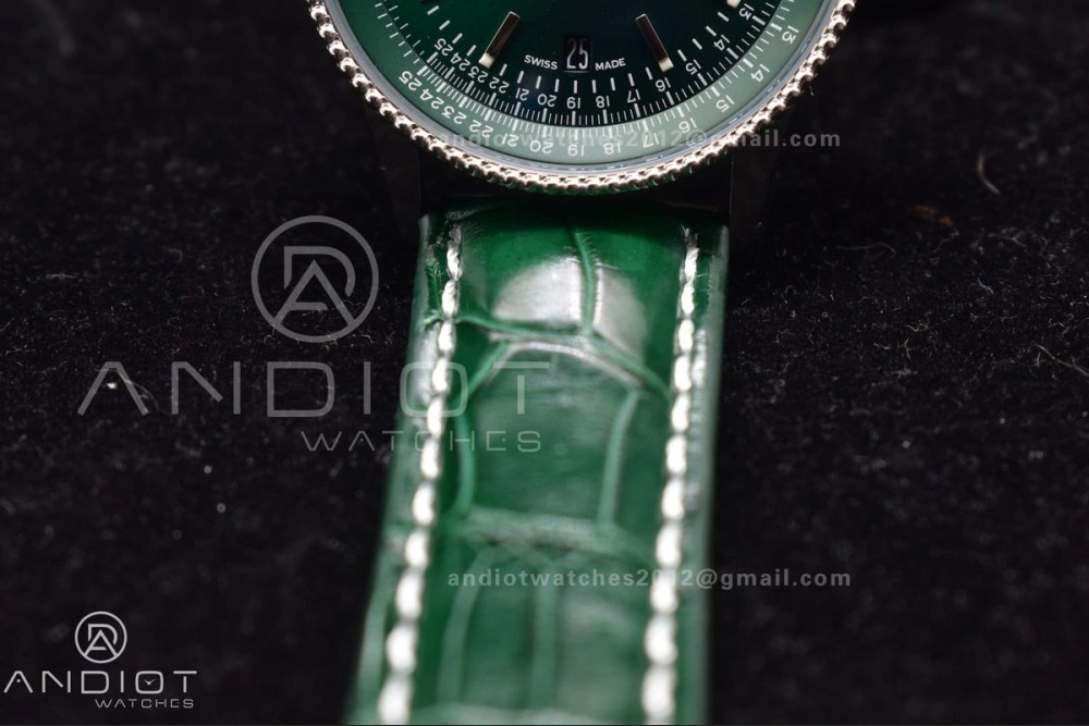 Packable Navitimer  41mm TF 1:1 Best Edition Green Dial on Leather A 179