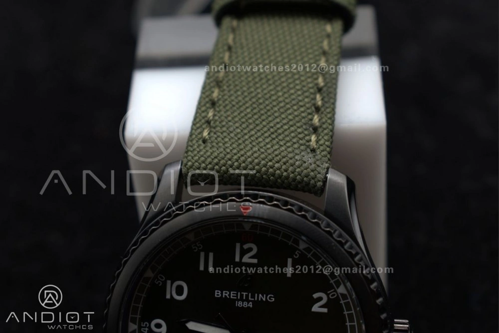 Elegant Navitimer 8 Automatic 41mm PVD TF 1:1 Best Edition Green Dial on Green Nylon Strap A 190