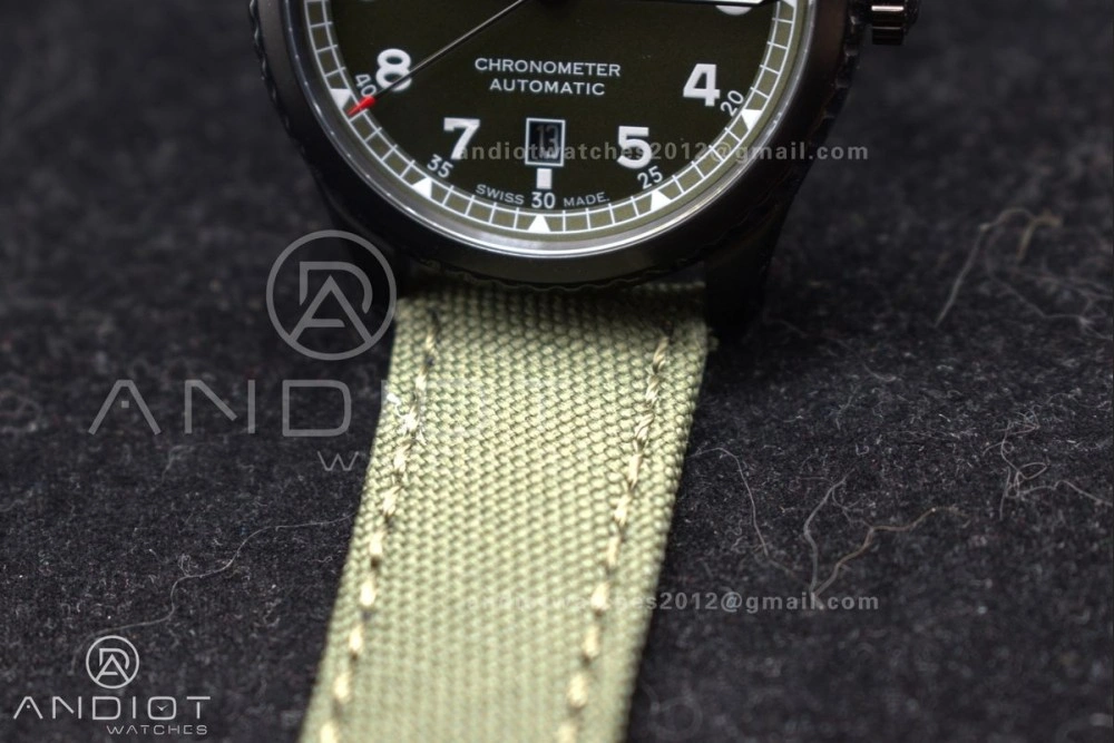 Elegant Navitimer 8 Automatic 41mm PVD TF 1:1 Best Edition Green Dial on Green Nylon Strap A 190