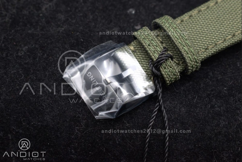 Elegant Navitimer 8 Automatic 41mm PVD TF 1:1 Best Edition Green Dial on Green Nylon Strap A 190