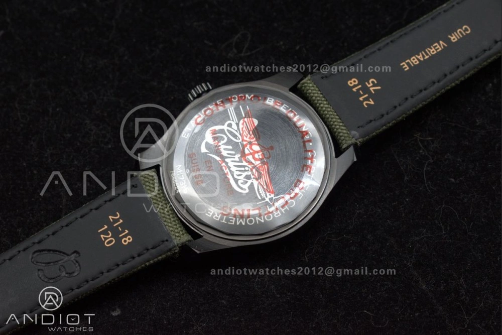Elegant Navitimer 8 Automatic 41mm PVD TF 1:1 Best Edition Green Dial on Green Nylon Strap A 190
