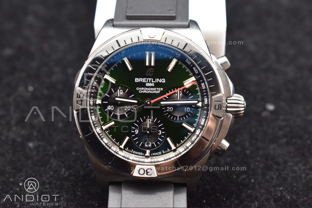 Navitimer B01 Chrono 43mm 1:1 Best Version SS LE L-Green Blk BLS A Durable 183