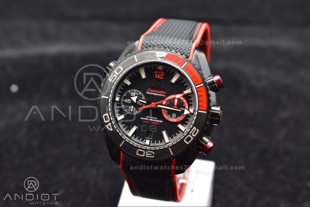 WaterResistant OM Factory Best Edition Omega Planet Ocean Chronograph with  3:00 Subdial Counter Volvo Ocean 2017 2018 Race Deep Black Edition 33