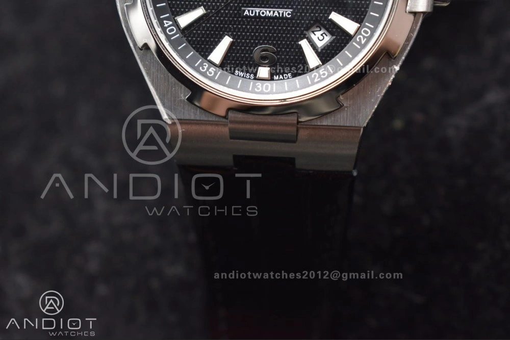 Overseas SS 8F Maker Black Dial on Black Rubber Strap GoodFit 932