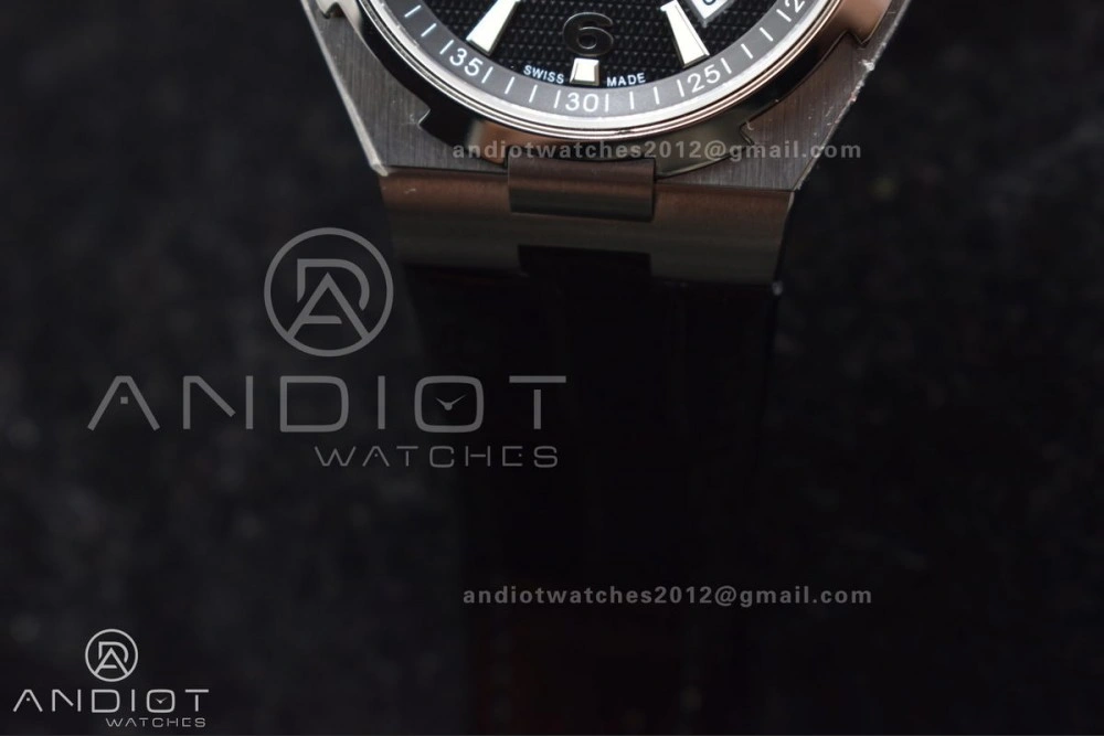 Overseas SS 8F Maker Black Dial on Black Rubber Strap GoodFit 932