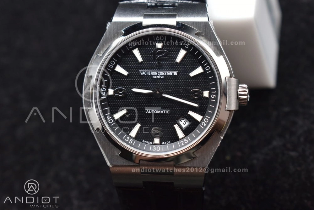 Overseas SS 8F Maker Black Dial on Black Rubber Strap GoodFit 932