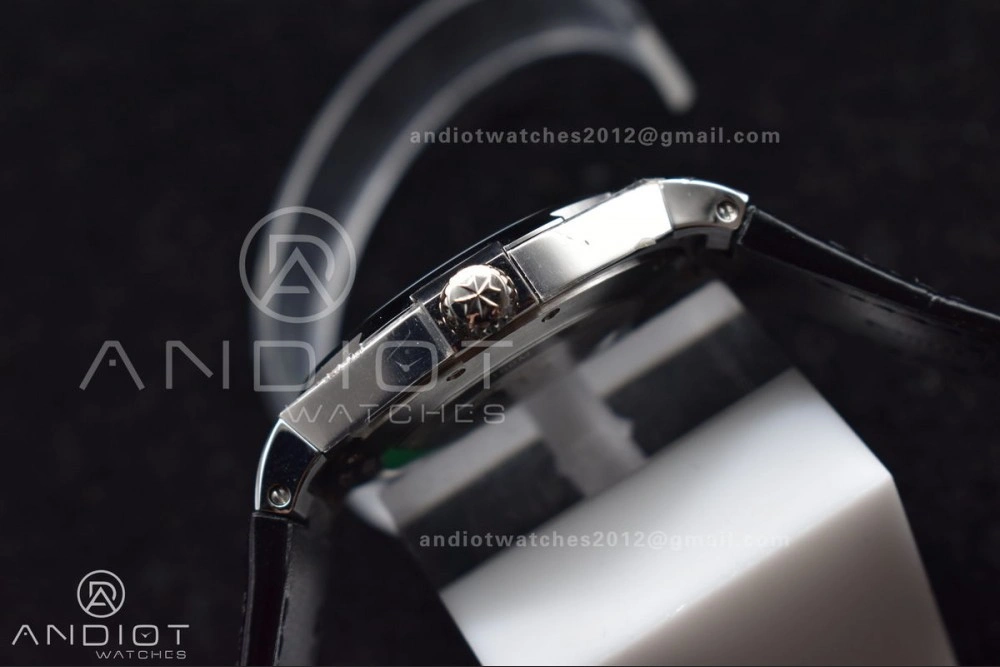 Overseas SS 8F Maker Black Dial on Black Rubber Strap GoodFit 932