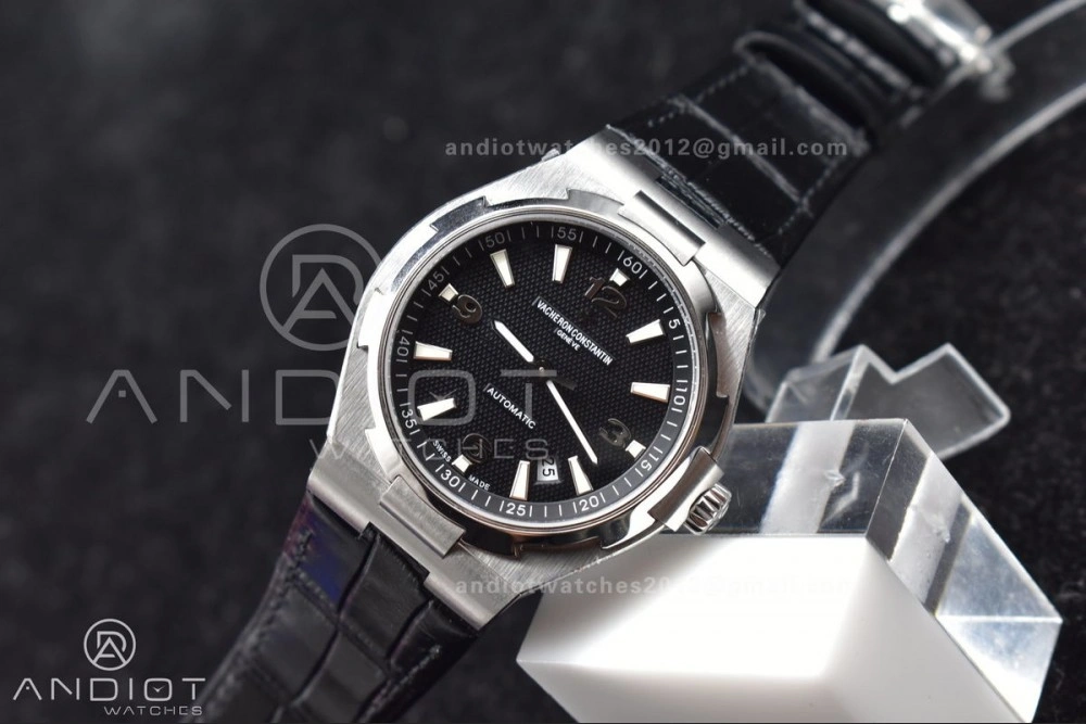 Overseas SS 8F Maker Black Dial on Black Rubber Strap GoodFit 932