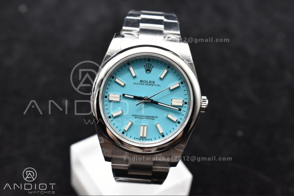 Oyster Perpetual 124300 41mm DIWF 1:1 Best Edition 904L Steel Tiffany Blue Dial A Stretchable 944
