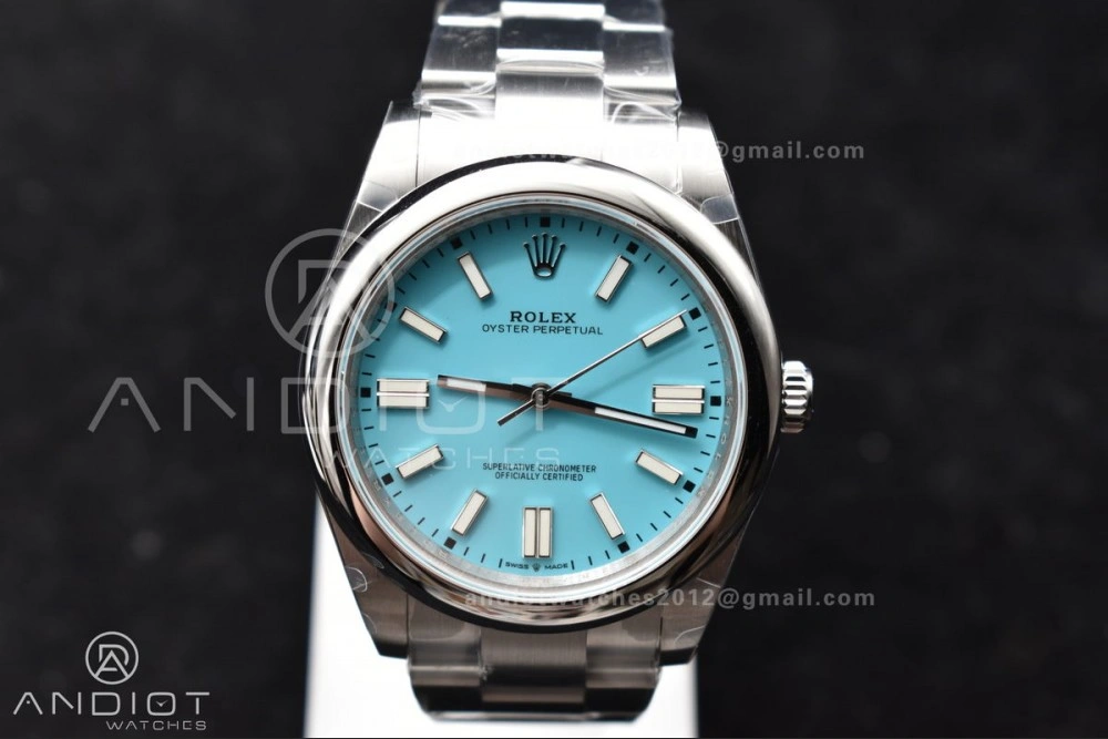 Oyster Perpetual 124300 41mm DIWF 1:1 Best Edition 904L Steel Tiffany Blue Dial A Stretchable 944