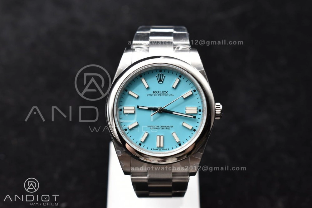 Oyster Perpetual 124300 41mm DIWF 1:1 Best Edition 904L Steel Tiffany Blue Dial A Stretchable 944