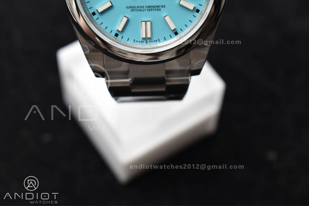 Oyster Perpetual 124300 41mm DIWF 1:1 Best Edition 904L Steel Tiffany Blue Dial A Stretchable 944