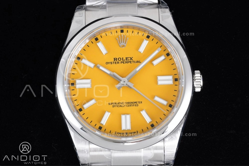 MoistureWicking Oyster Perpetual 124300 41mm VSF 1:1 Best Edition 904L Steel Yellow Dial DD3230 V 953