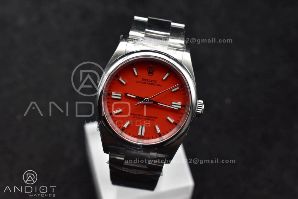 Popular Oyster Perpetual 126000 36mm Clean 1:1 Best Edition 904L Steel Red Dial VR 956