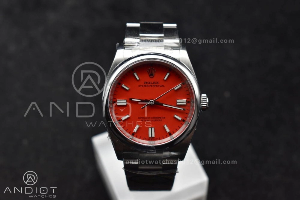 Popular Oyster Perpetual 126000 36mm Clean 1:1 Best Edition 904L Steel Red Dial VR 956