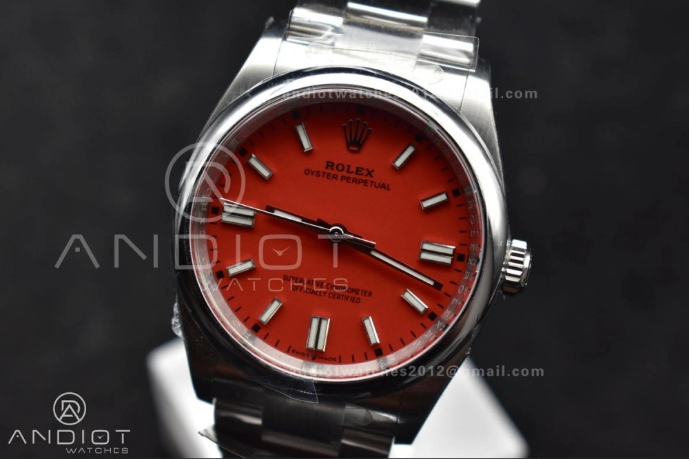 Popular Oyster Perpetual 126000 36mm Clean 1:1 Best Edition 904L Steel Red Dial VR 956