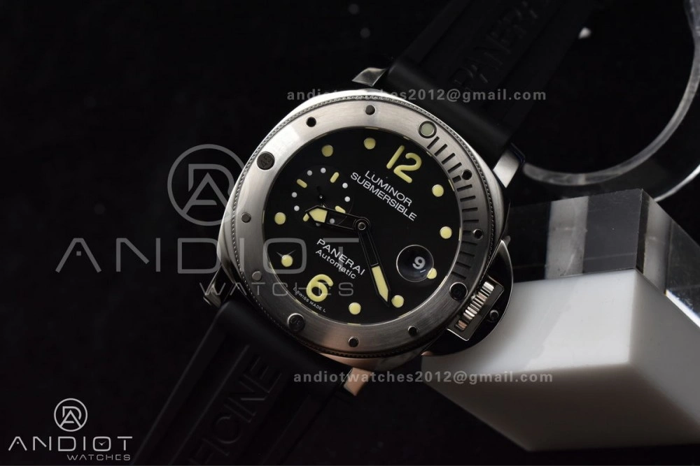 TechFriendly PAM1024 VSF 1:1 Best Edition Black Dial On SS with Black Rubber Strap P.9001 Clone 342