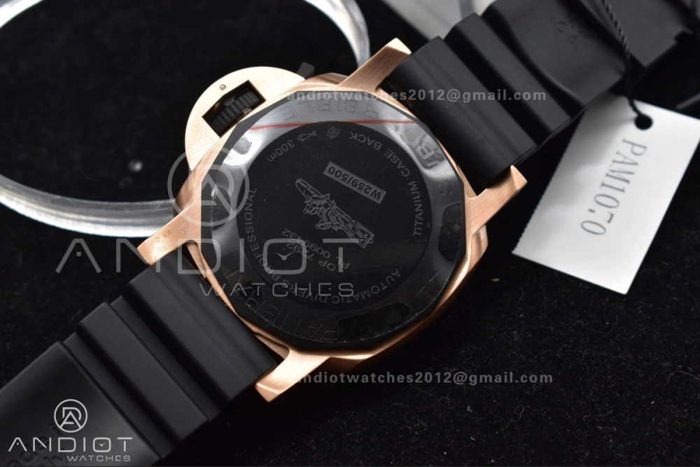 PAM1070 W SBF 1:1 Best Edition Black Dial on Black Rubber Strap P Unisex 434