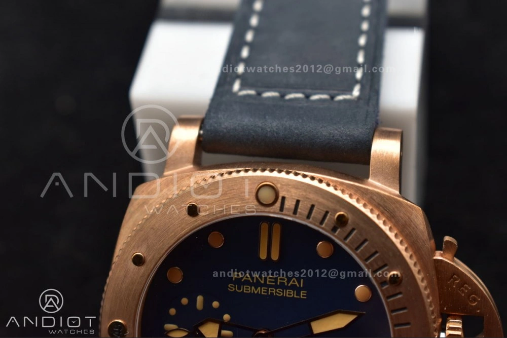 Versatile PAM1074 W Bronzo VSF 1:1 Best Edition Blue Dial on Blue Calfskin Strap P.900 Clone 331