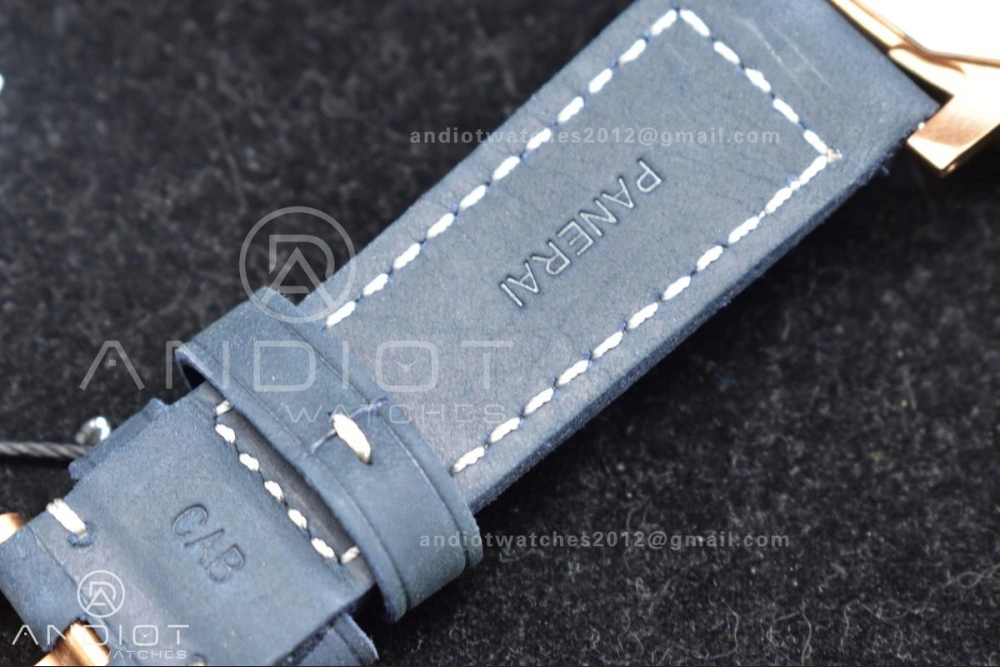 Versatile PAM1074 W Bronzo VSF 1:1 Best Edition Blue Dial on Blue Calfskin Strap P.900 Clone 331