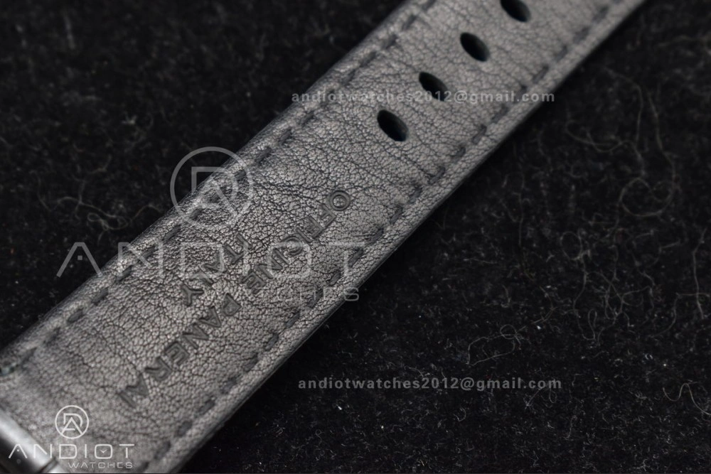 PAM1096 W Luminor GMT 42mm Titanium VSF 1:1 Best Edition Black Dial on Black Leather Strap P.9011 Super Clone TechFriendly 335