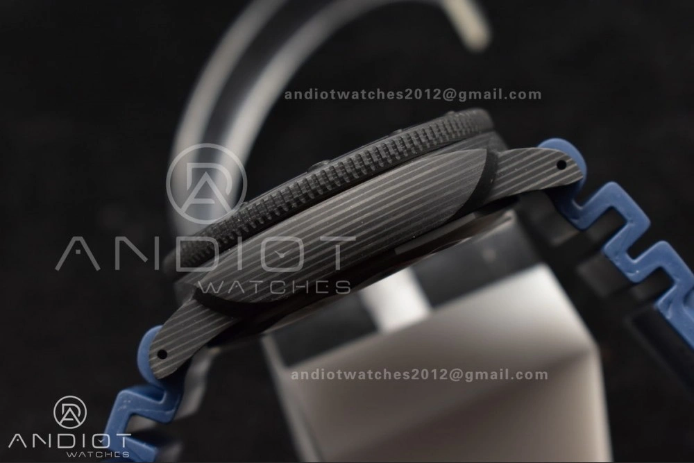 TechFriendly PAM1232 W Carbotech SBF 1:1 Best Edition Blue Dial on Blue Rubber Strap P 324