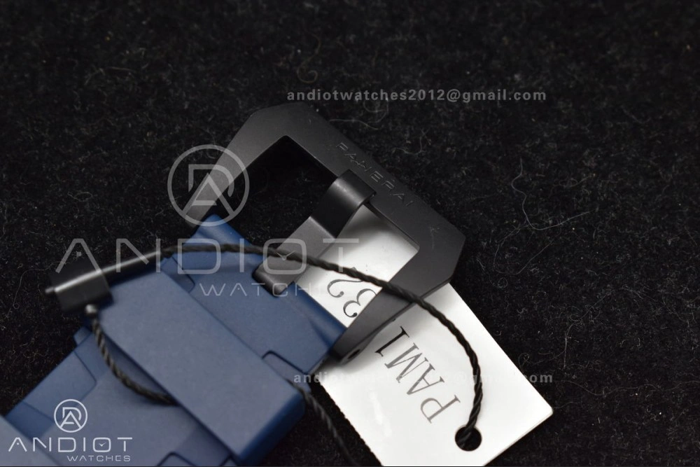 TechFriendly PAM1232 W Carbotech SBF 1:1 Best Edition Blue Dial on Blue Rubber Strap P 324