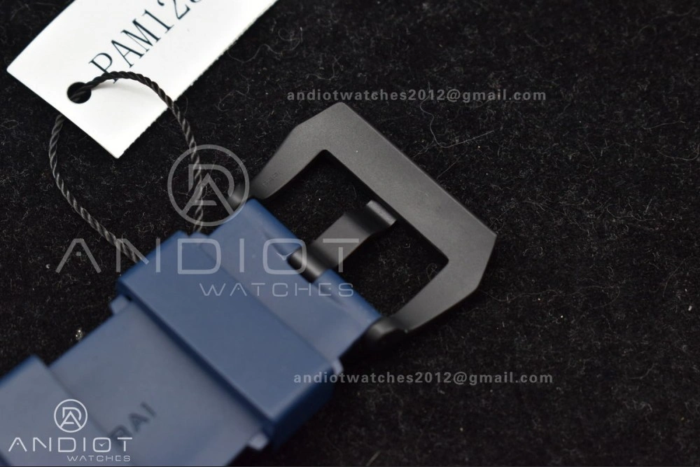 TechFriendly PAM1232 W Carbotech SBF 1:1 Best Edition Blue Dial on Blue Rubber Strap P 324