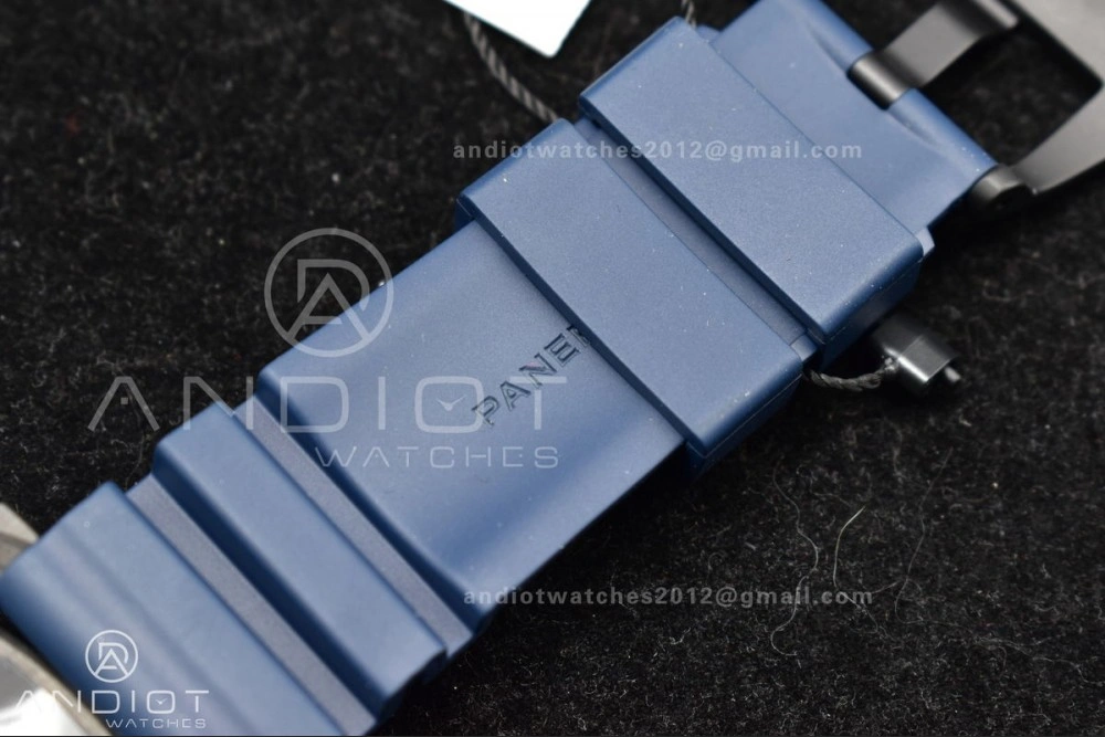 TechFriendly PAM1232 W Carbotech SBF 1:1 Best Edition Blue Dial on Blue Rubber Strap P 324